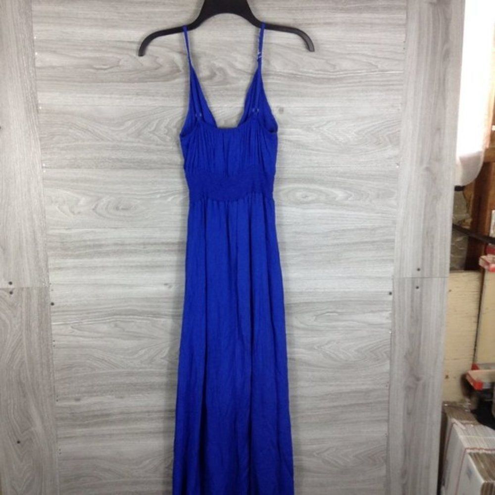 West Kei Surplice Ruched Middle spaghetti straps blue Maxi Dress XS